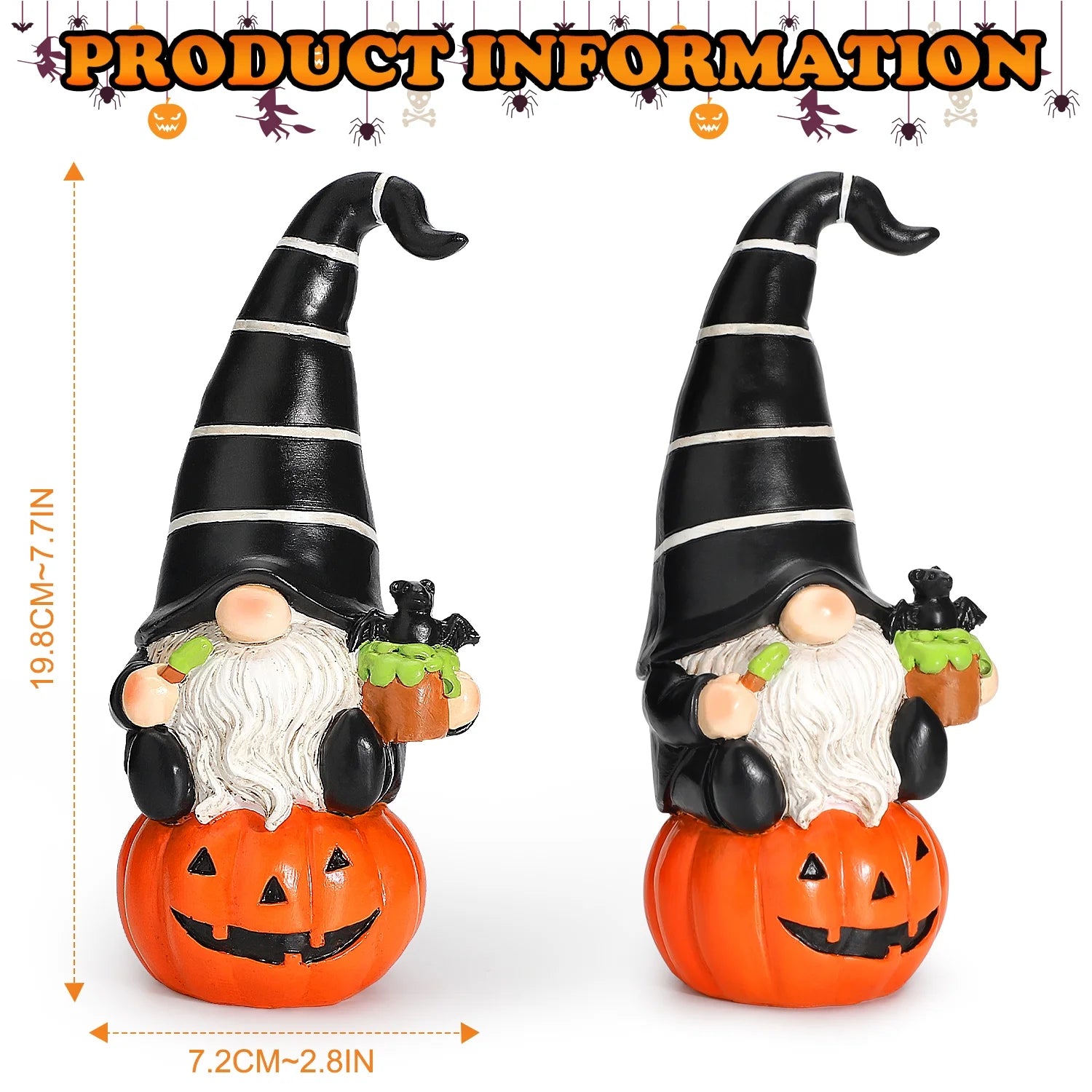 Adorable 2-Pack Halloween Gnomes - Perfect Indoor Decorations & Unique Halloween Gifts!