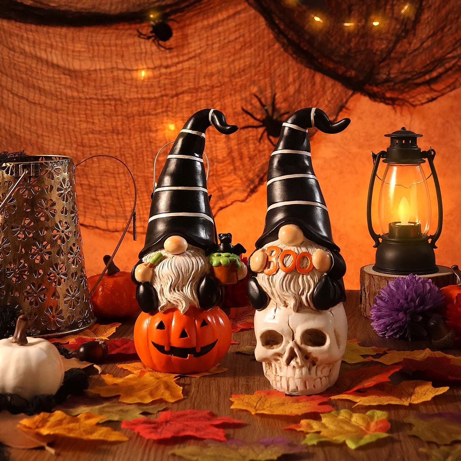 Adorable 2-Pack Halloween Gnomes - Perfect Indoor Decorations & Unique Halloween Gifts!
